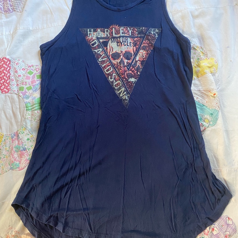 Harley-Davidson Women's Graphic Navy Muscle Tee